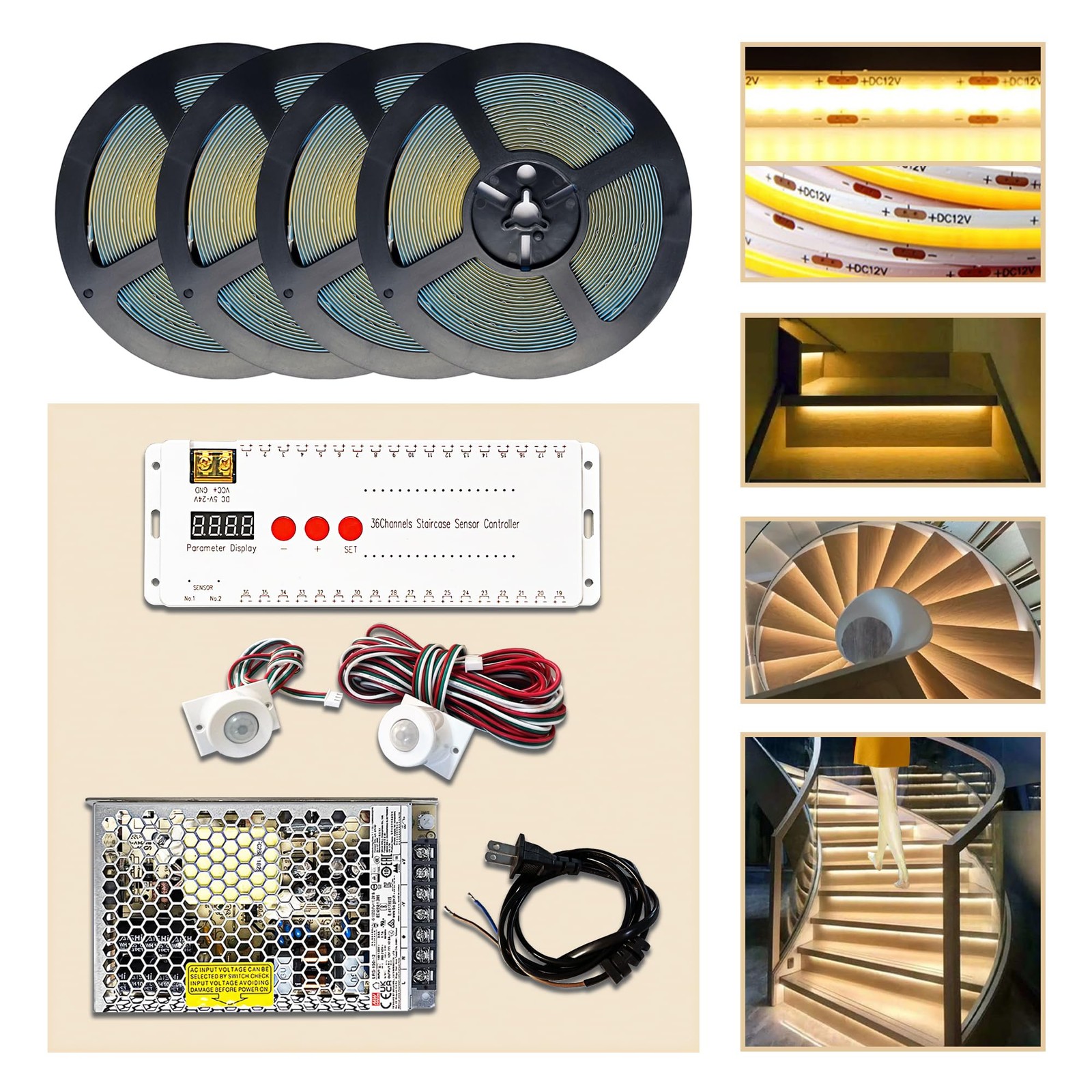 CANRIA PIR Motion Sensor LED Stair Lights Indoor Outdoor Stairway Step Stairc... gallery
