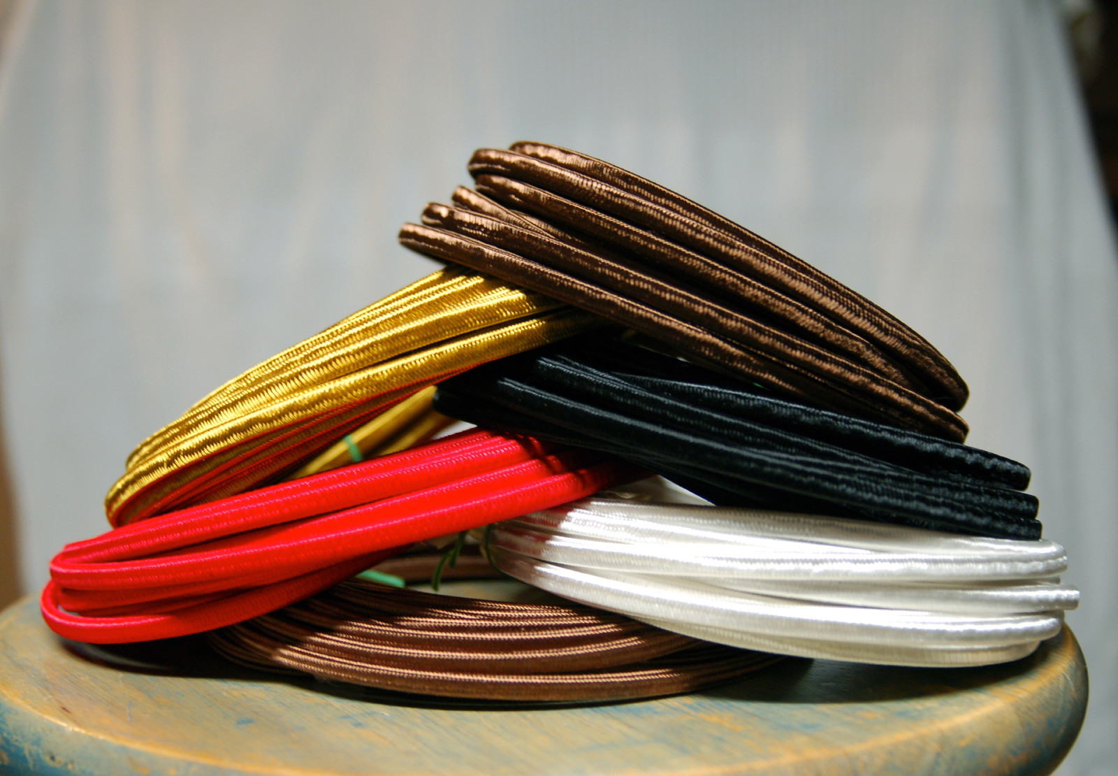 25' Cloth Covered 2-Wire Electrical Cord - Vintage Style Fabric Lamps, Fans, USA gallery