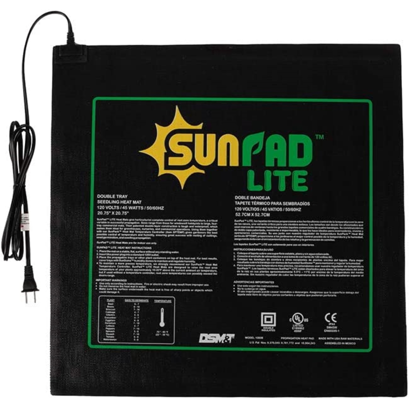 SunPad Lite 45W Propagation Heating Mat for Seeds, 20.75" x 20.75" gallery