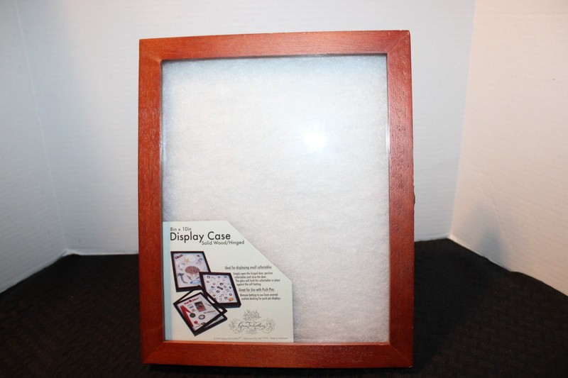 Easel Back 8" x 10" Solid Wood Hinged Display Case for Small Collectables gallery