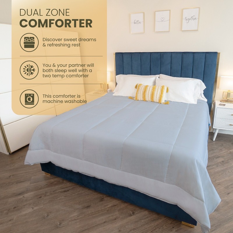 GRAY QUEEN KÖMFORTE Dual Zone Couple's Comforter – Duvet Insert - Warm & Cool gallery