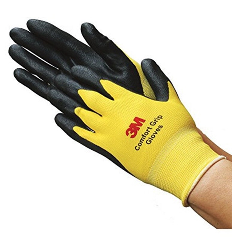 3M Nitrile Rubber Coated Nylon Work Gloves, Thin, Washable Bulk 10 Pack Yellow gallery