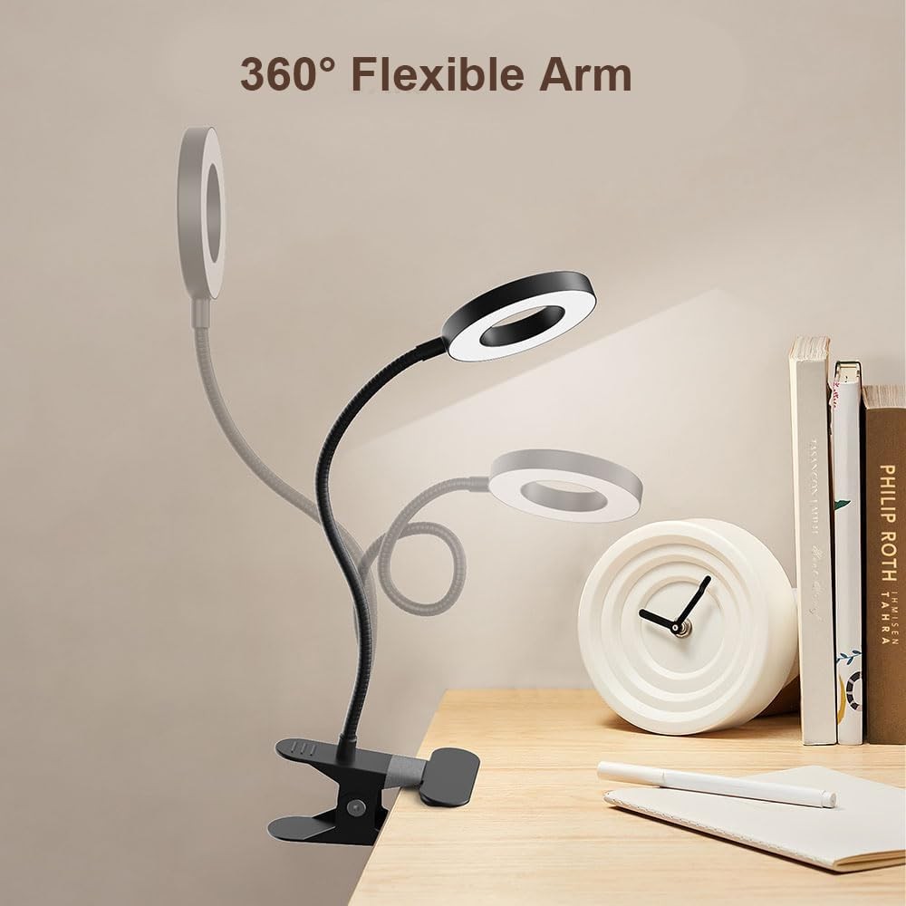 LED Desk Lamp Clip on Light with 3 Color Modes 10 Brightness Ring/Clamp Light 36 gallery