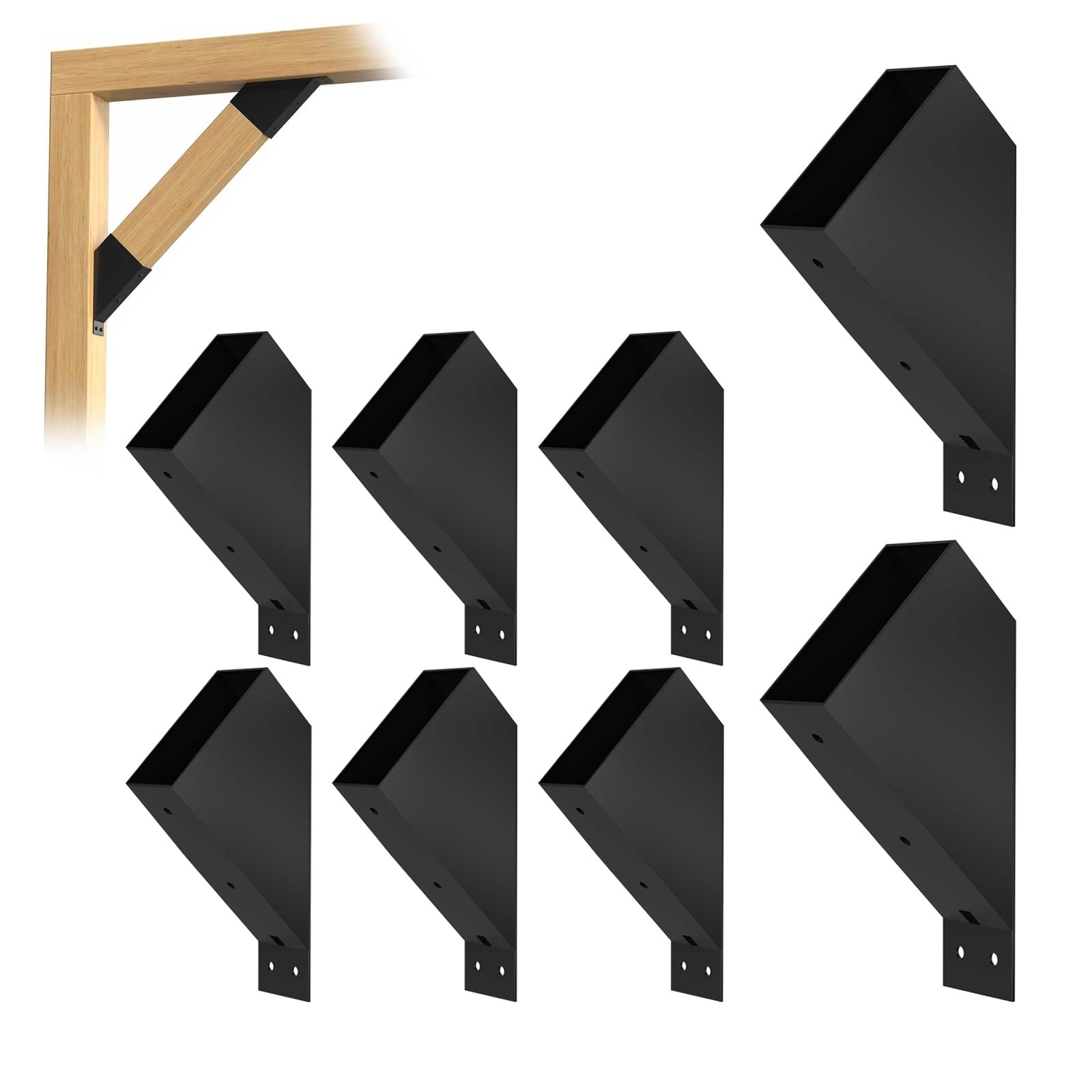 ORIGLE 8Pcs 45 Degree Angle Brackets for Pergola Kits - Heavy-Duty Metal Gazebo gallery