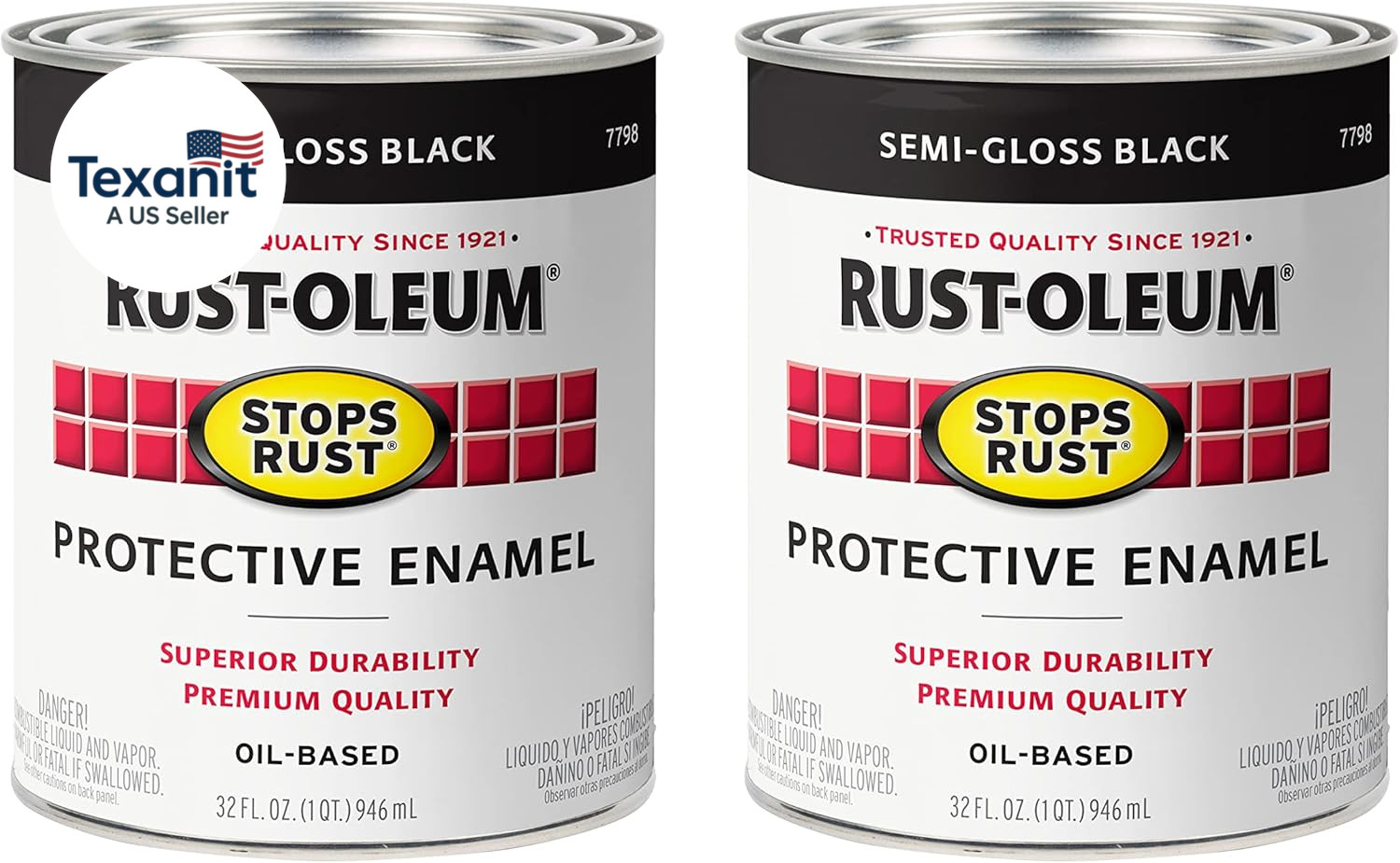 7798502-2PK Stops Rust Brush Paint, Quart, Semi-Gloss Black gallery