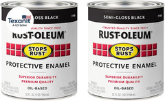 7798502-2PK Stops Rust Brush Paint, Quart, Semi-Gloss Black