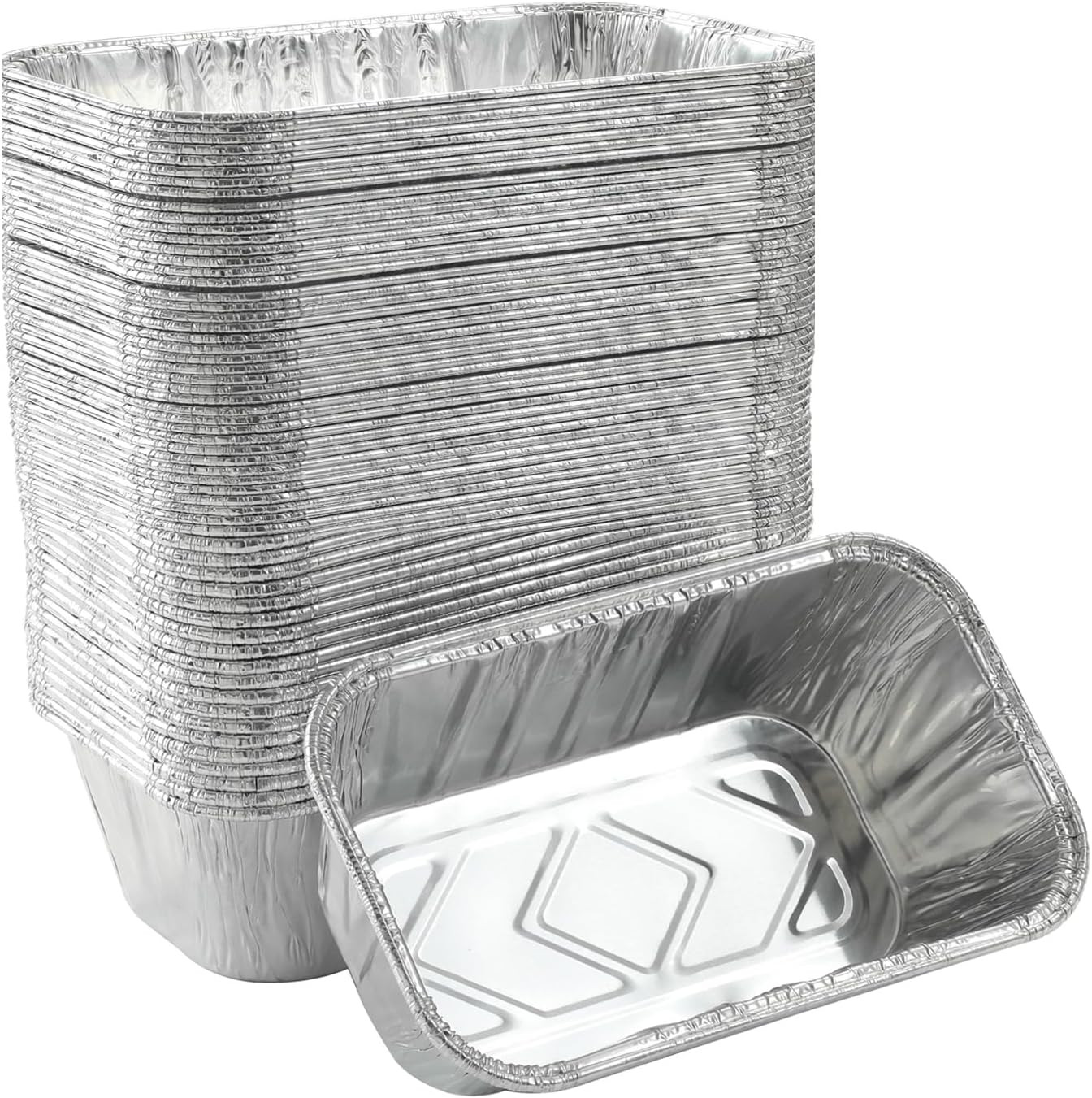 50 Pack 1 Lb Mini Loaf Pans Disposable Aluminum Foil Bread Tins 6x3.5x2.5 gallery