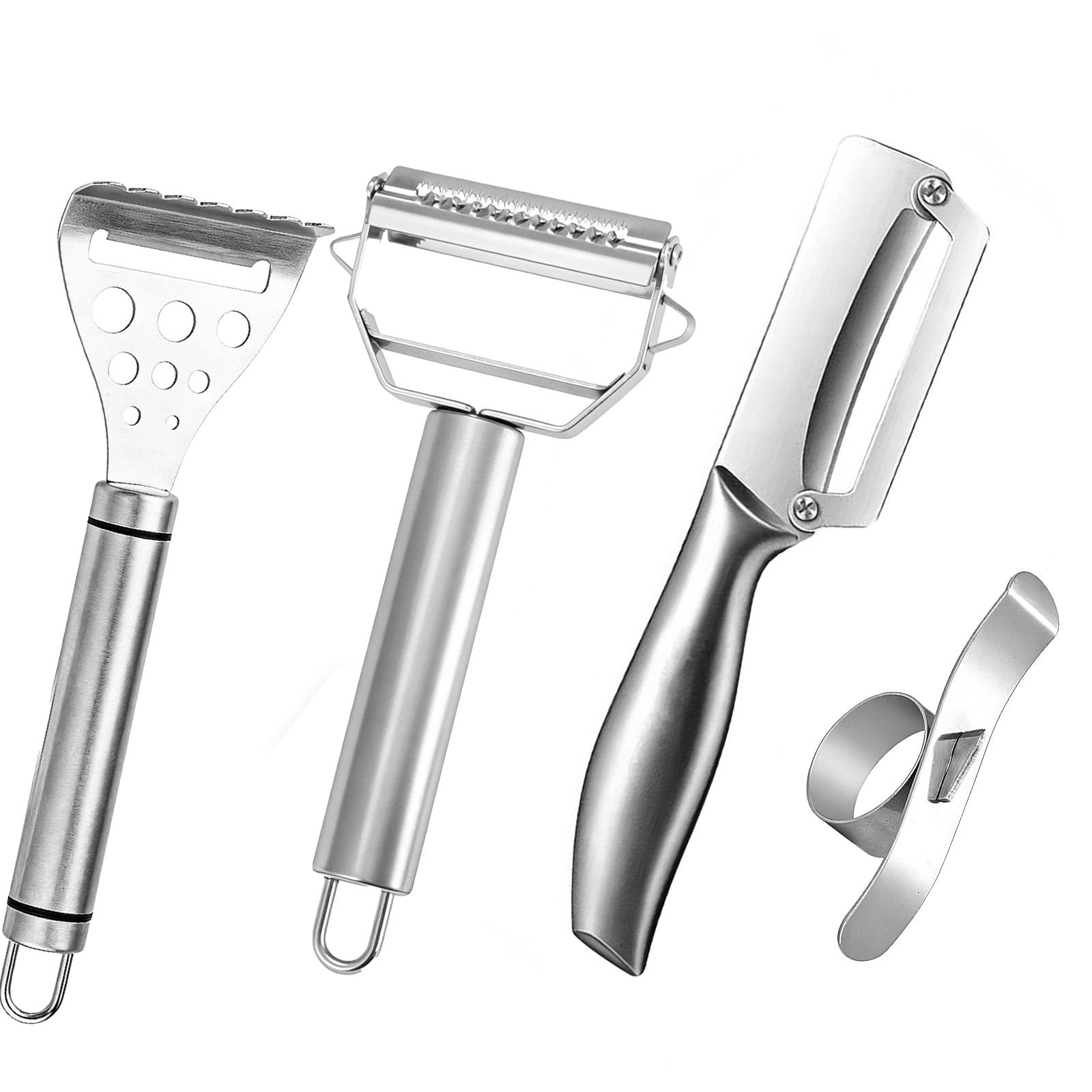 4-Piece Kitchen Peeler and Cutter Set-Y-Shaped Vegetable Peeler, Serrated Pee... gallery