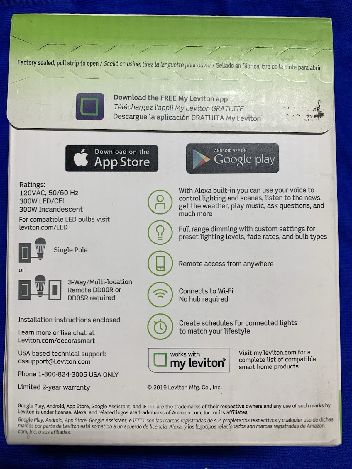 Leviton Decora Smart WiFi Voice Dimmer DWVAA w/ Amazon Alexa Built-in, IFTTT... gallery