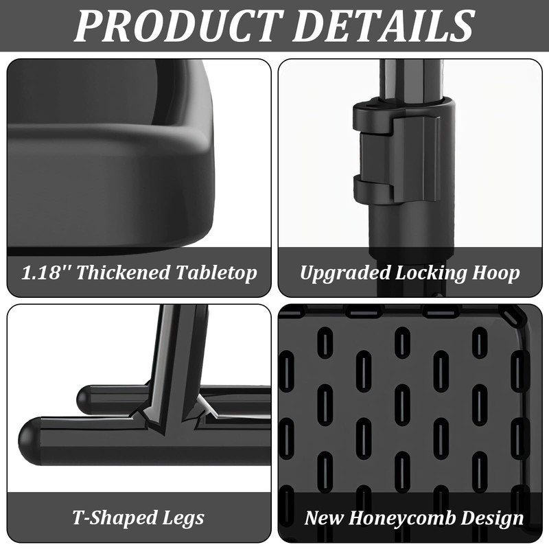Portable & Foldable Comfortable Adjustable TV Tray Table Stand + Cup Holder gallery