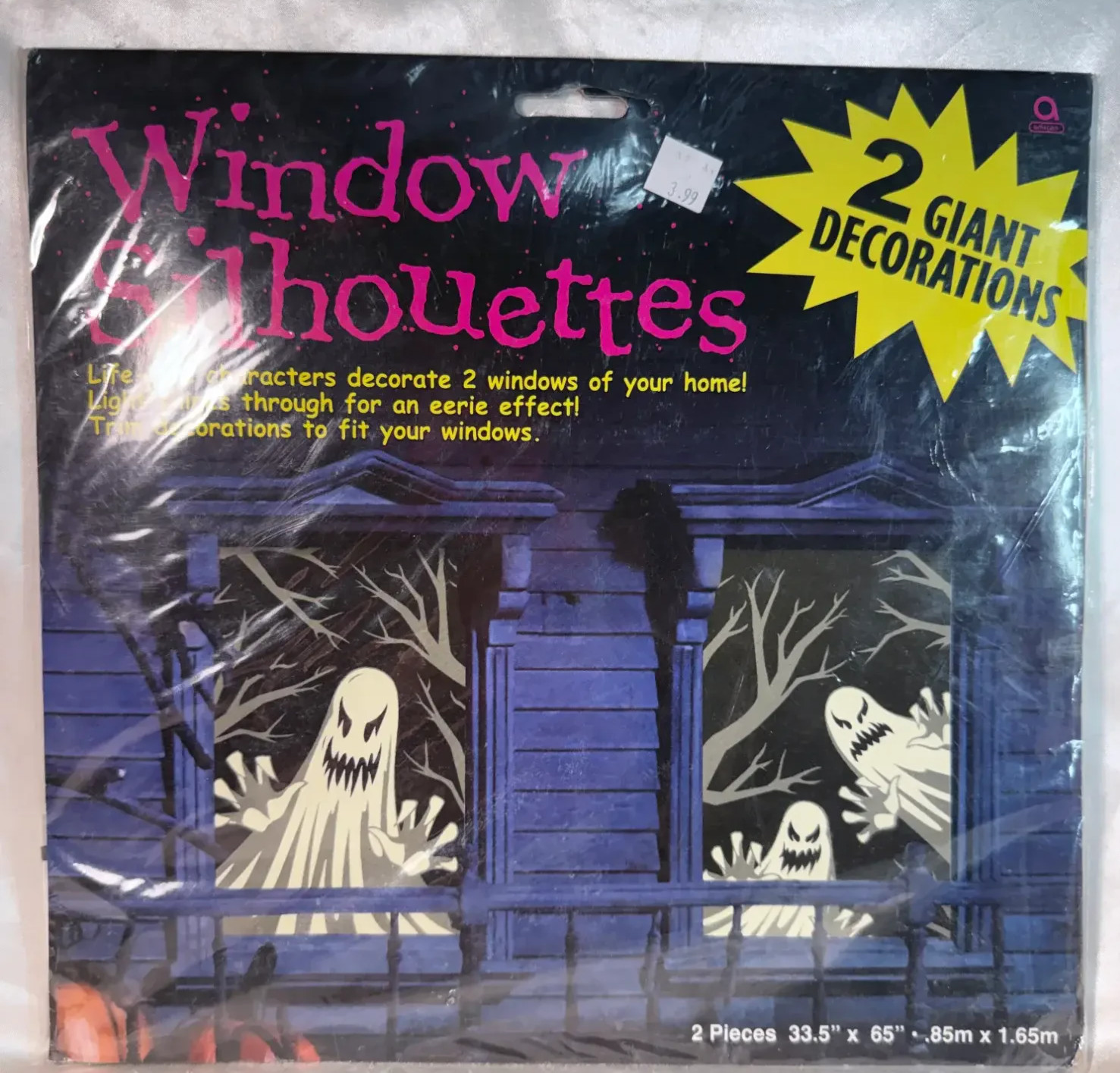 Amscan Window Silhouettes Halloween Ghost 33.5x65in Window Decals 2Pc Set gallery