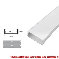 50*20mm LED Strip U Channel Diffuser Surface Mounted Tape Light Aluminum Track