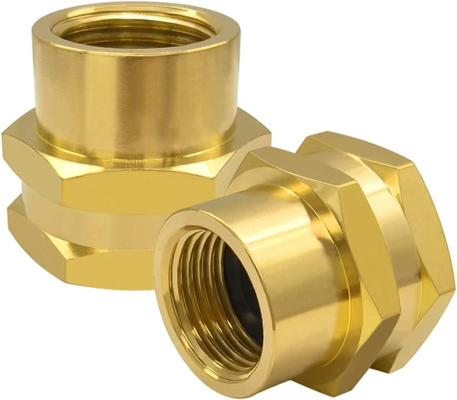 Hooshing 2PCS Garden Hose Adapter 1/2" NPT to 3/4" GHT Double Female Connector G gallery