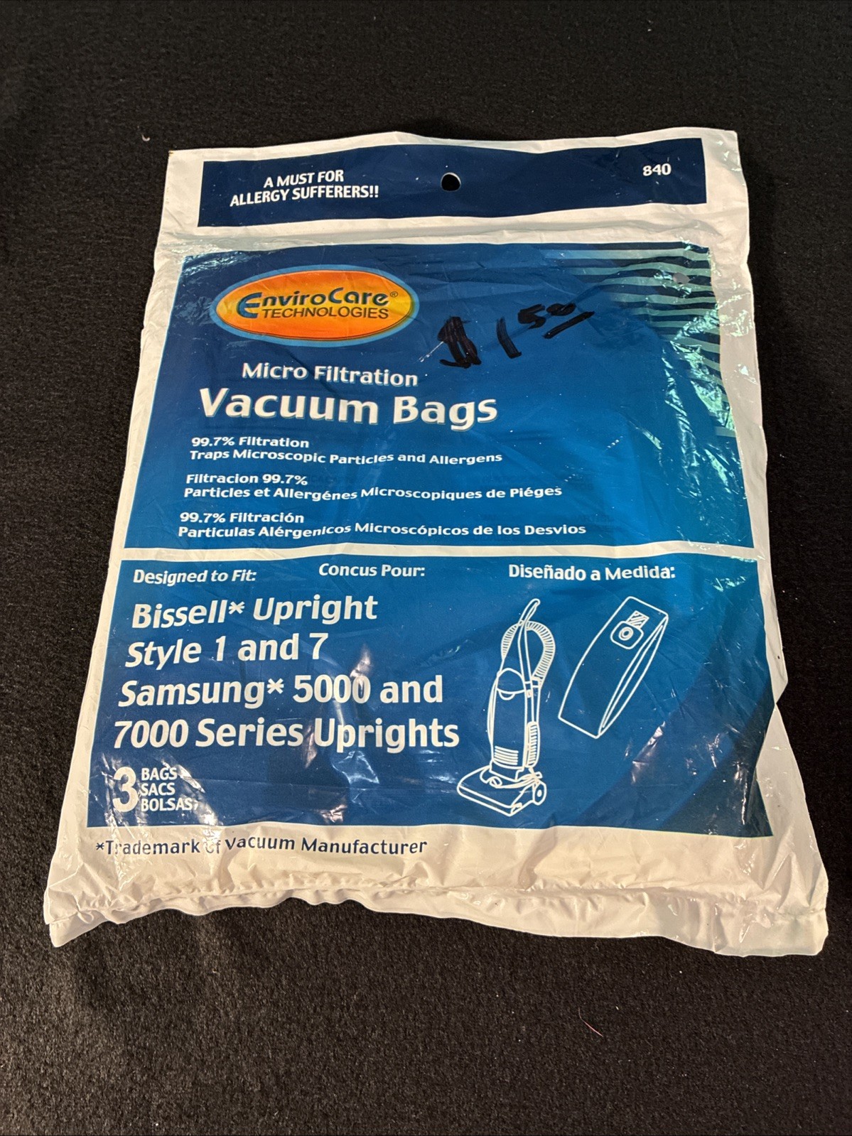 5 FRESH SOLUTIONS ENVIROCARE Micro Allergen Bissel Styles 1-4 & 7 Vacuum Bags gallery