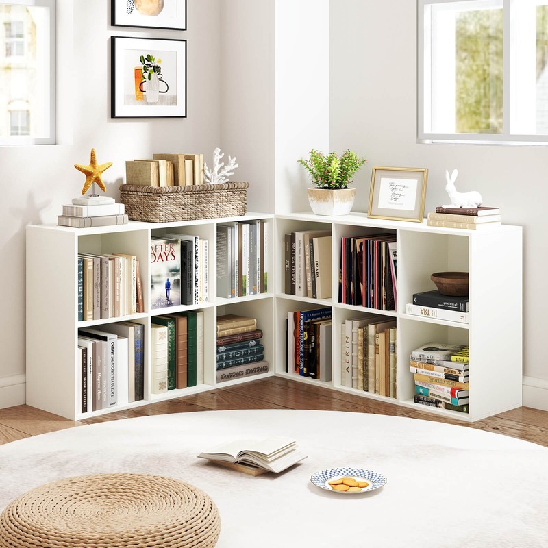 3-Tier Bookcase Modern 6-Cube Storage Organizer Horizontal Vertical Bookshelf gallery