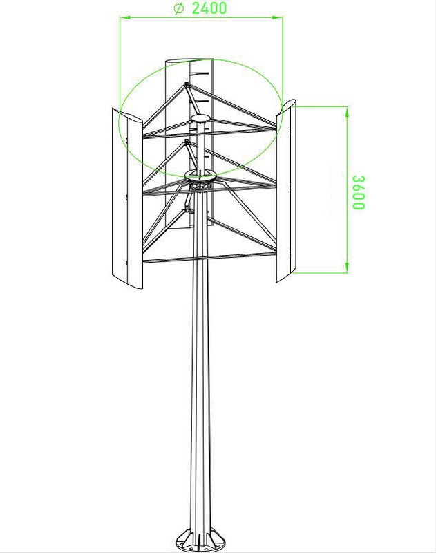 6KW Vertical Wind Generator 120V 220V 380V 250RPM 3 Phase 50HZ Wind Turbine Kits gallery