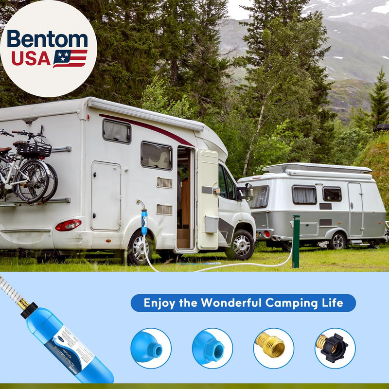 RV Inline Water Filter with Flexible Hose Protector, NSF 42/372 Certified, Reduc gallery