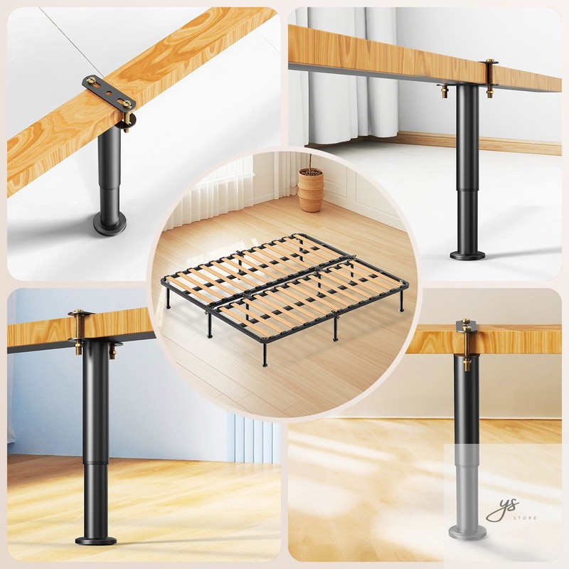 7.08-13 Inch Bed Frame Legs, 4Pcs Adjustable Bed Support Legs, Metal Bed Frame gallery