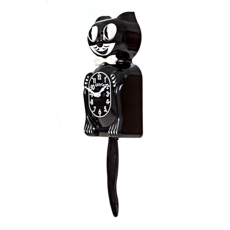 BLACK KITTY CAT CLOCK (3/4 Size) 12.75" Free Battery MADE IN USA Kit-Cat Klock gallery