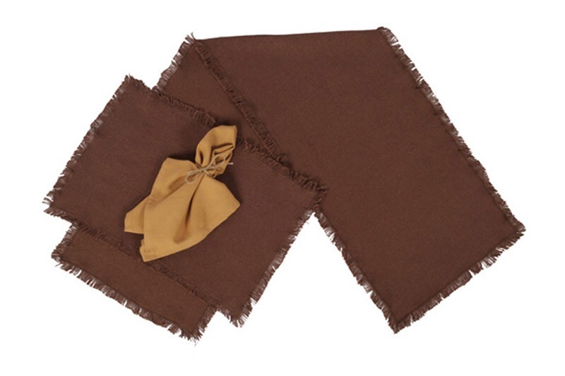 Table Runner 36 inch Burlap Chocolate Brown Cotton Dining Room Table Decor gallery