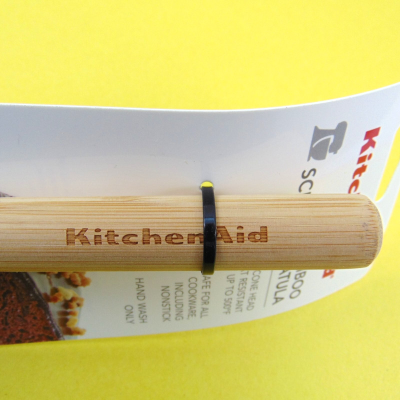 KitchenAid Spatula Scraper Tool Bamboo Handle Silicone Frosting Applicator Aqua gallery
