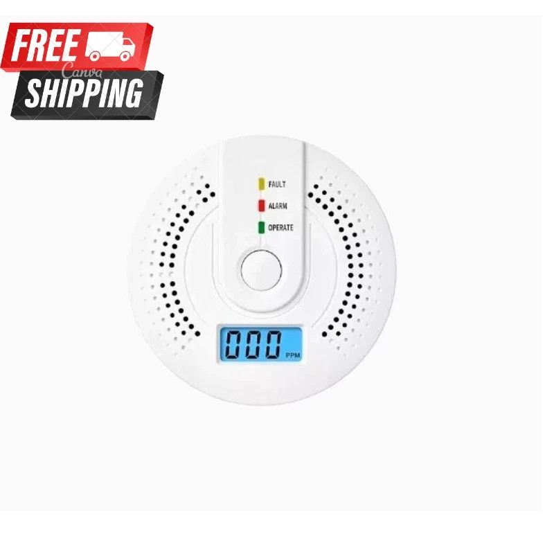 Carbon Monoxide Detector Warning Safety Alarm Sensor LED Digital Battery Powered gallery