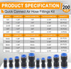 200PCS Quick Connect Air Hose Fittings,1/8",1/4",5/16",3/8",1/2" & 4/6/8/10/12Mm gallery