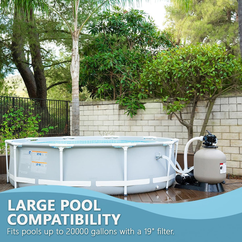 Xtremepowerus 19" Inch Sand Filter with 1.5HP Pool Pump 4500GPH above Ground Swi gallery