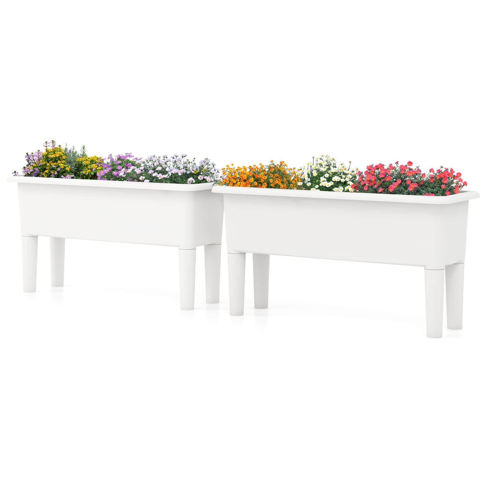 2 PCS Raised Garden Beds with Detachable Legs & Drainage Hole for Vegetables gallery