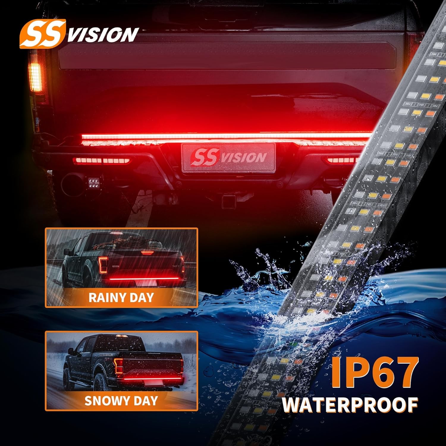 60 inches Tailgate Strip Light, 432 LEDs Triple Row Tailgate Strip Light for Tru gallery