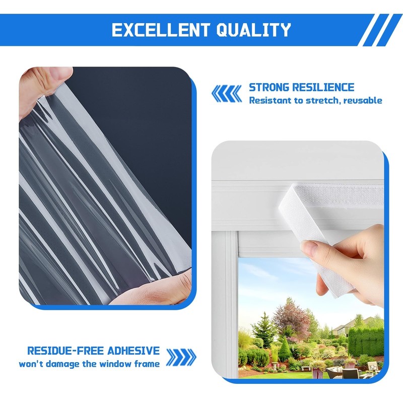 Heavy Duty Window Insulation Kit for Winter - 75 in x 79 in Clear Plastic 180... gallery