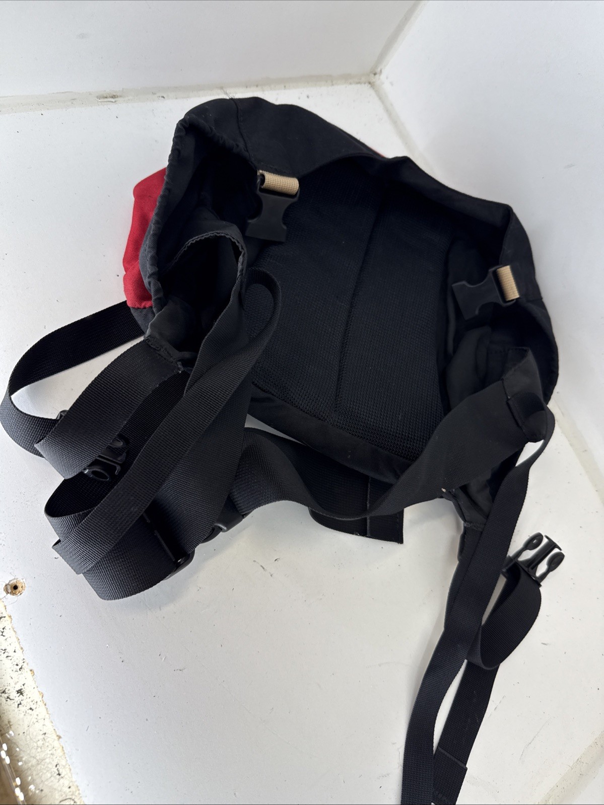 North Face Red / Black Hiking Pack Top Panel. 3