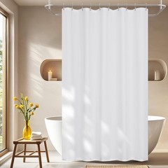 Waterproof Soft Microfiber Short Shower Curtain TPU Backed Lightweight, 60 x 60