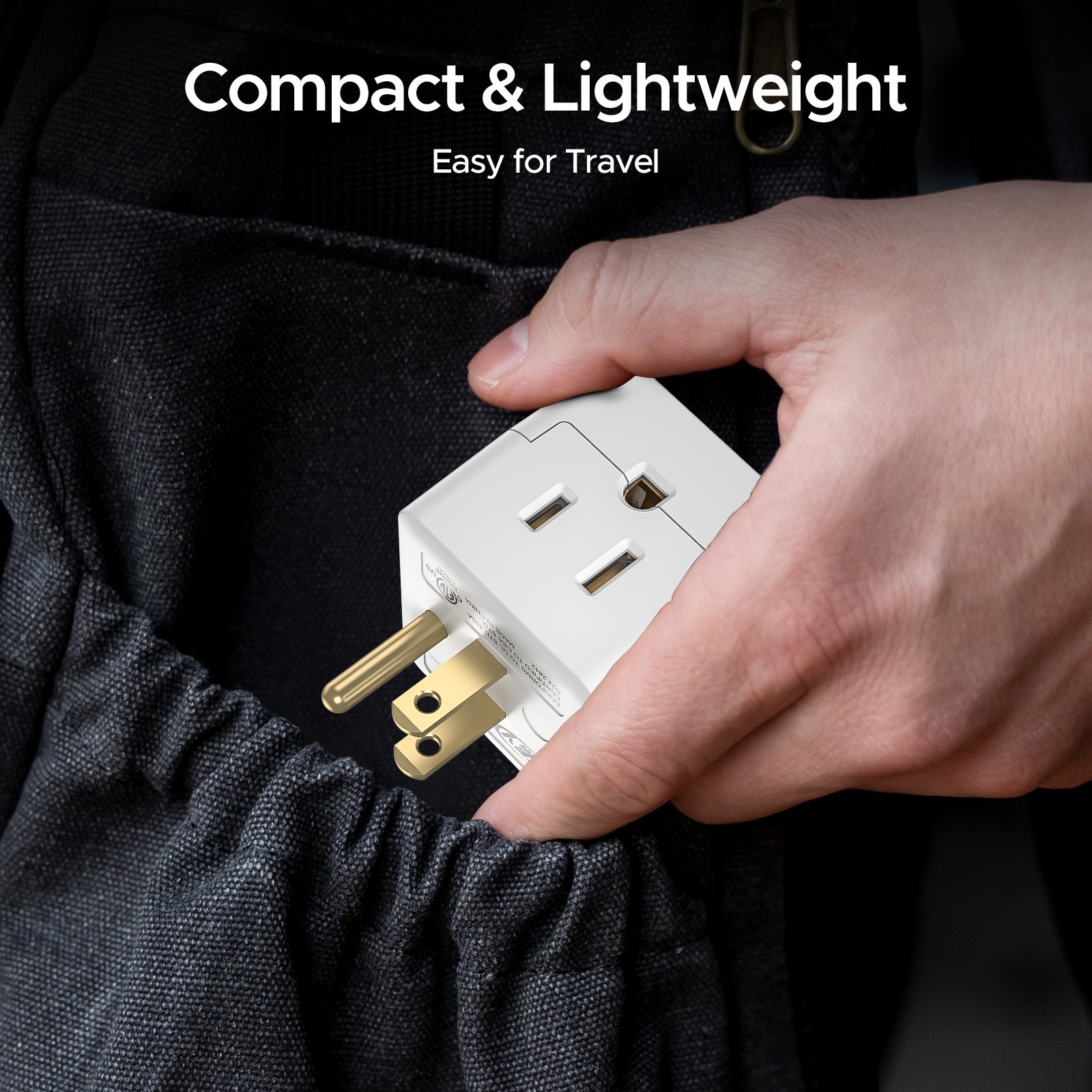 3-Pack Grounded Wall Outlet Adapter,2Prong/3 Prong Compatible Adapter,ETL Listed gallery