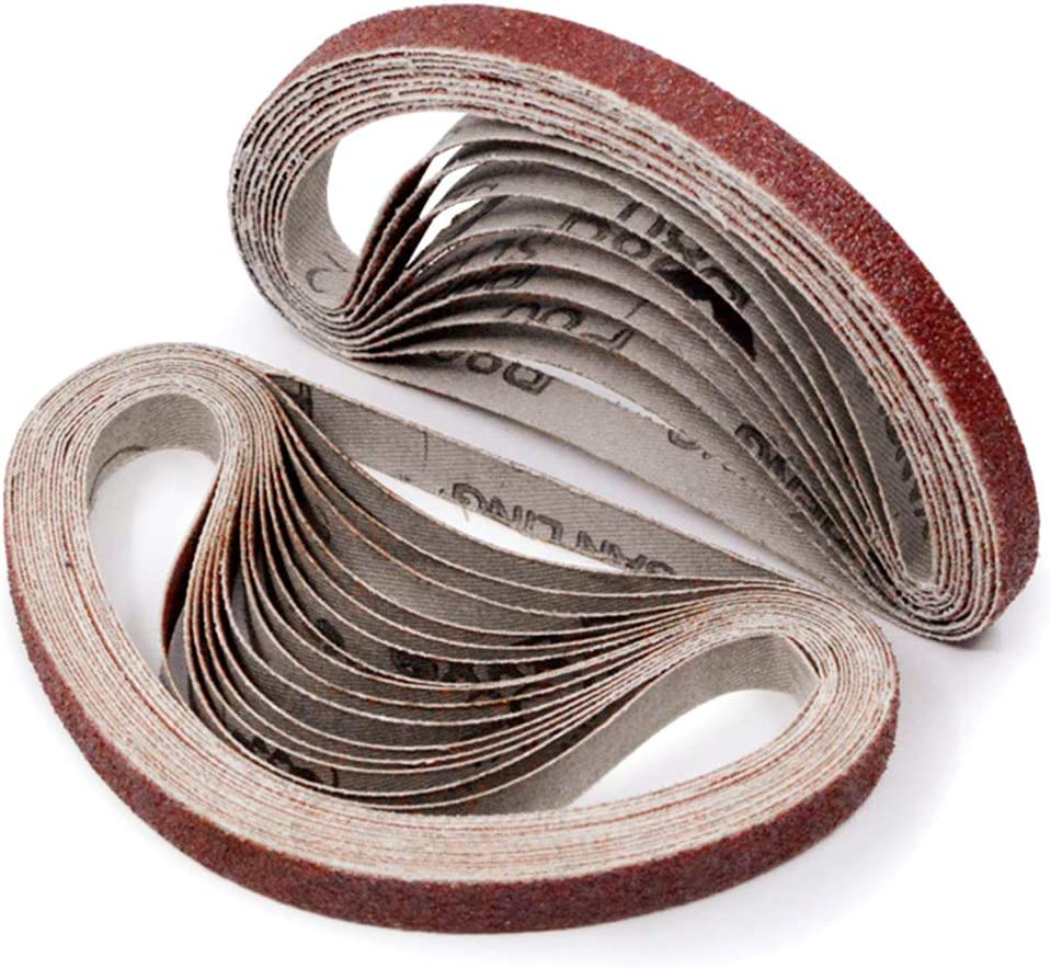 Sanding Belt Aluminum Oxide Mini Sander Paper Belts 40 Grit 24 Pack 3/8 x13 in gallery