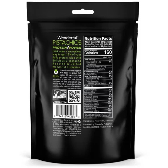 Wonderful Pistachios, In-Shell Roasted with No Salt Nuts, 16 Ounce Bag gallery