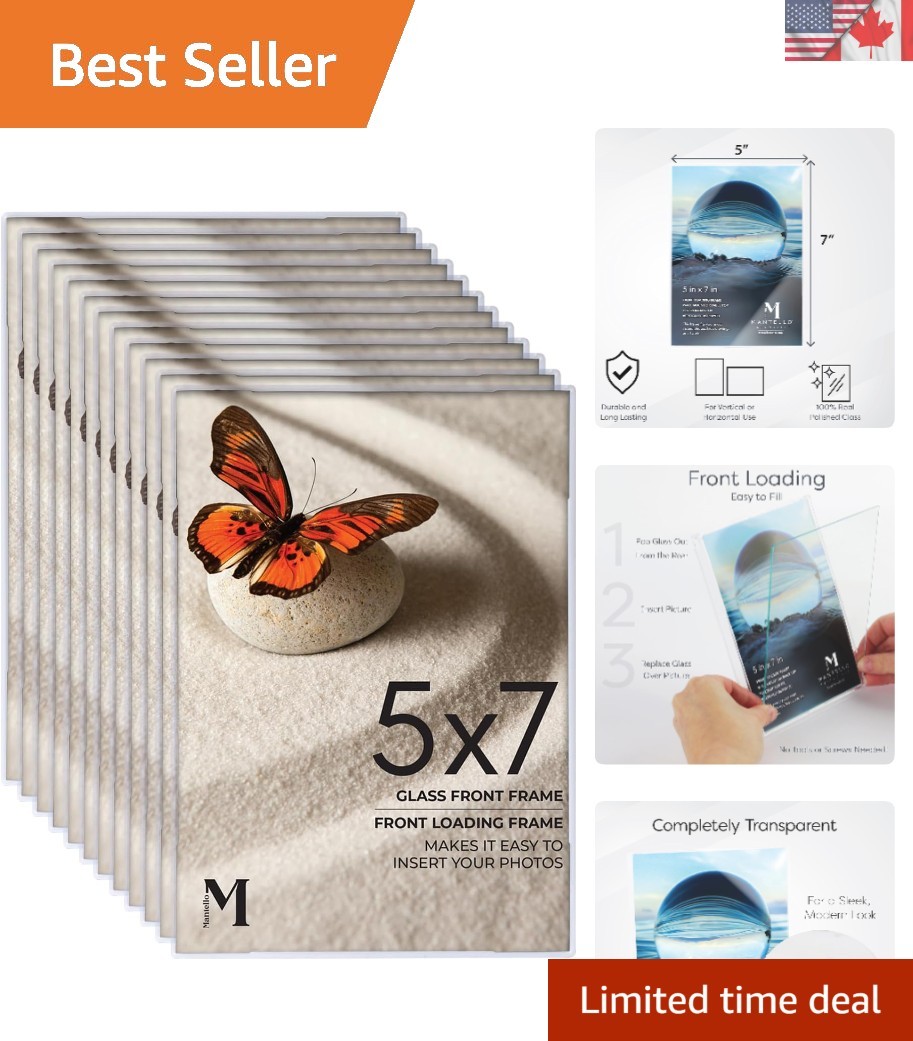 Modern 12 Pack of 5x7 Front Loading Frames - Perfect for Grandparents Day & More gallery
