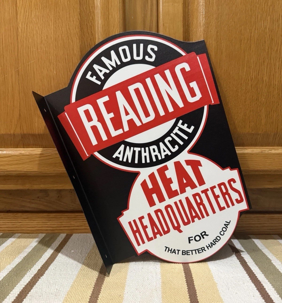 Famous Reading Anthracite Flange Sign Double Sided Coal Vintage Style Wall Decor gallery
