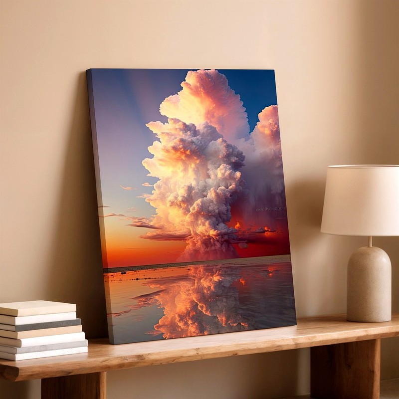 Wall Art Sunset Cloudscape Over Ocean Reflection Canvas Print Dramatic Sky Decor gallery