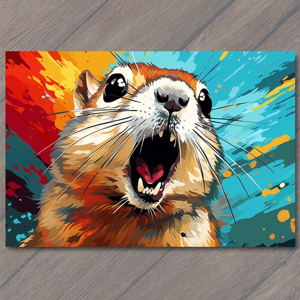 Art Print Chipmunk Smile Happy Retro Pop Art Splash Colors Cute Fun Vibrant gallery