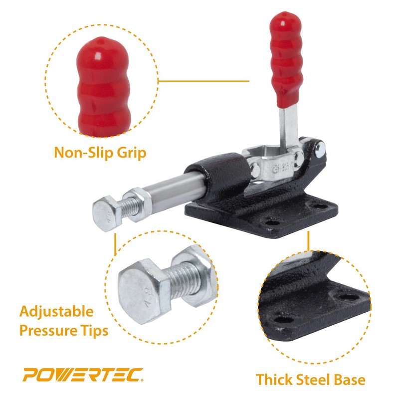 POWERTEC 500 lbs Push Pull Toggle Clamp 305CM/Pull Quick-Release Clamp 2PK gallery