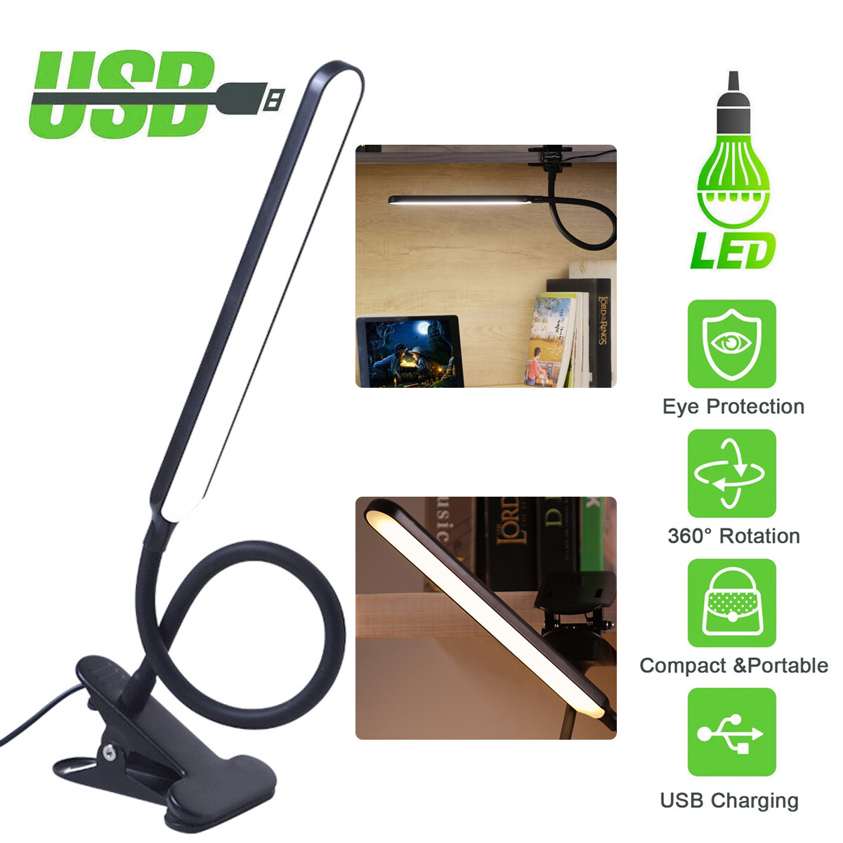LED Desk Lamp Adjustable Lamp with Clamp Eye-Caring Reading Desk Light gallery