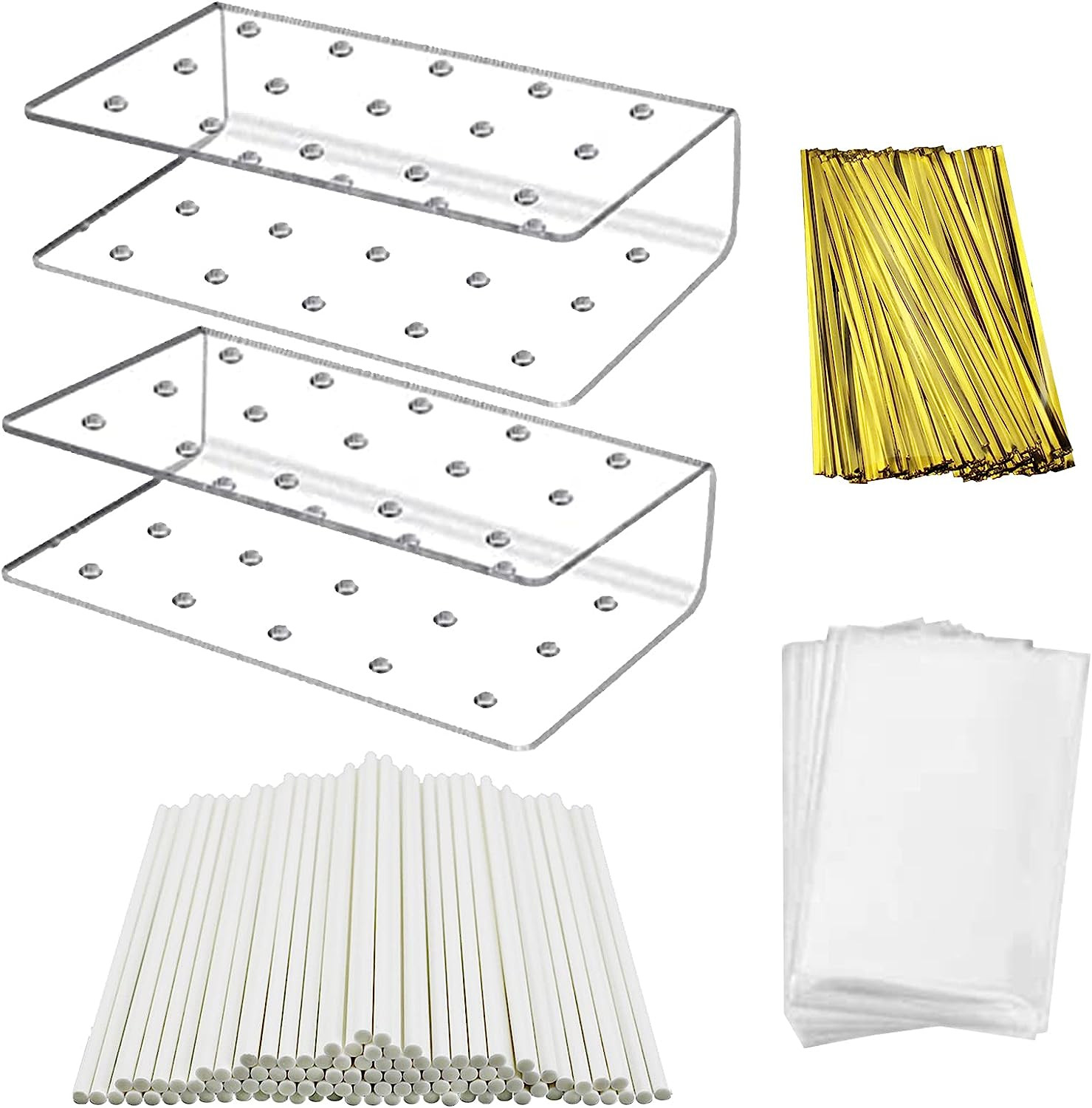 2PC Cake Pop Stand Display Holder 100PCS Lollipop Sticks 100PCS Clear T gallery