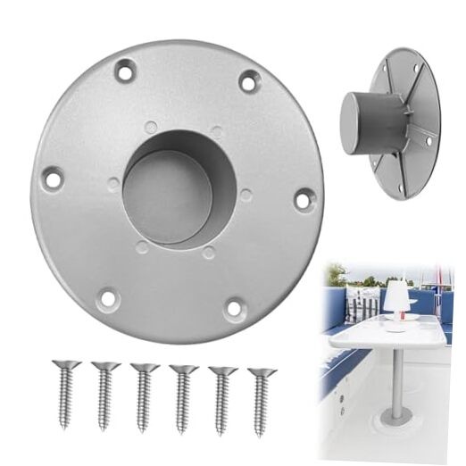 Aluminum RV Table Base Mount, RV Trailer Pedestal Base Round Flush Mount Silver gallery