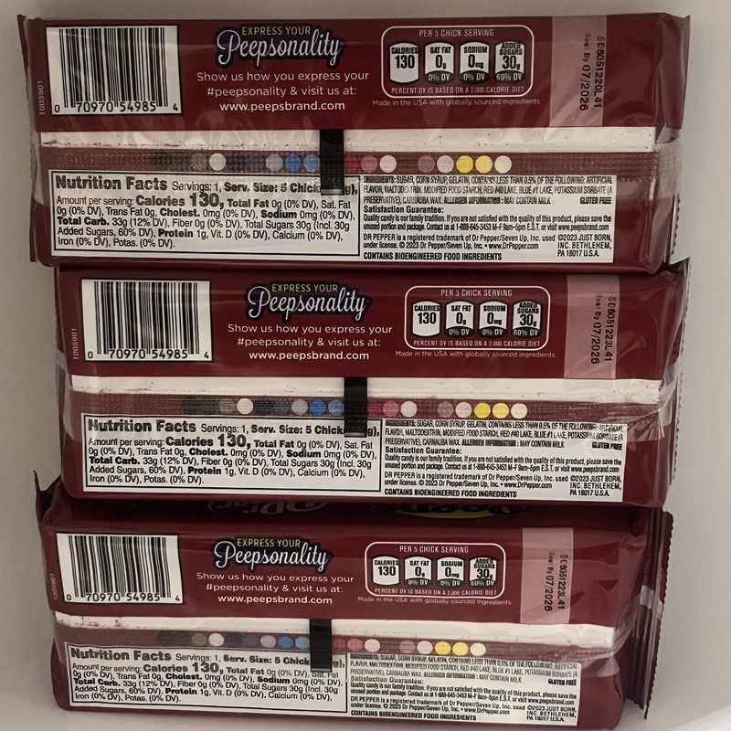 PEEPS Easter Dr Pepper Marshmallow 3 Packs Of 5- 1.5 Oz. 15 Total NIP Exp. 07/26 gallery