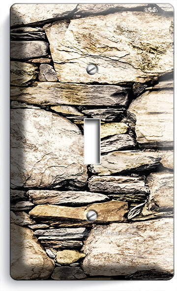 MEDIEVAL CASTLE ROCK STONE LOOK LIGHT SWITCH OUTLET WALL PLATE RUSTIC ROOM DECOR gallery