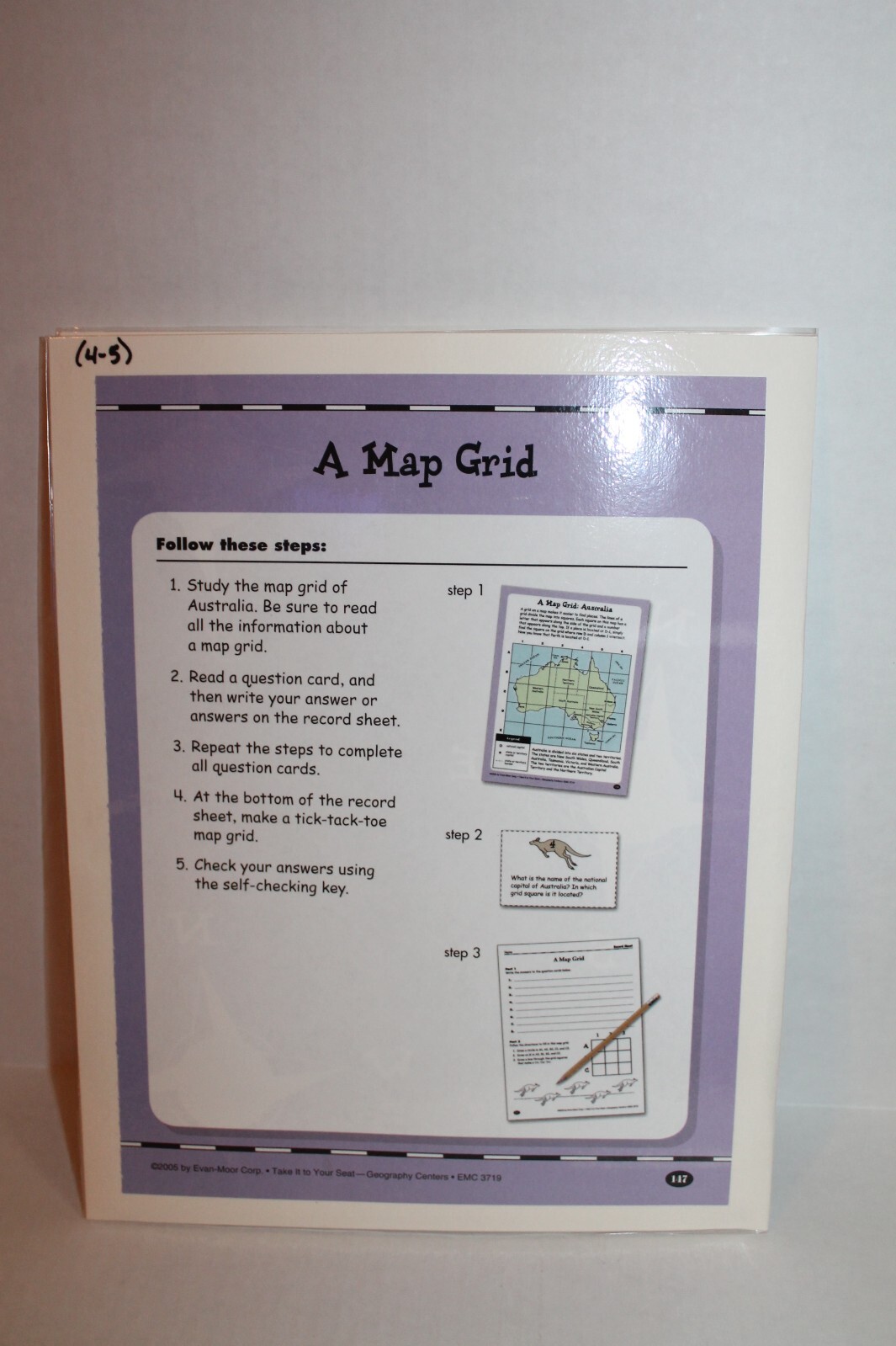 Evan-Moor Geography Folder Center "A Map Grid" Grades 4-5 Map Skills gallery