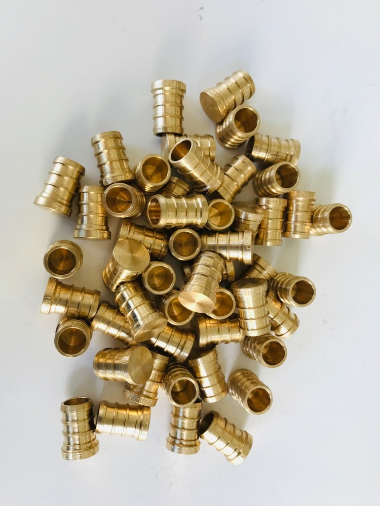 25 PCS 3/4" PEX PLUG (END CAP) - BRASS CRIMP FITTINGS (LEAD-FREE)