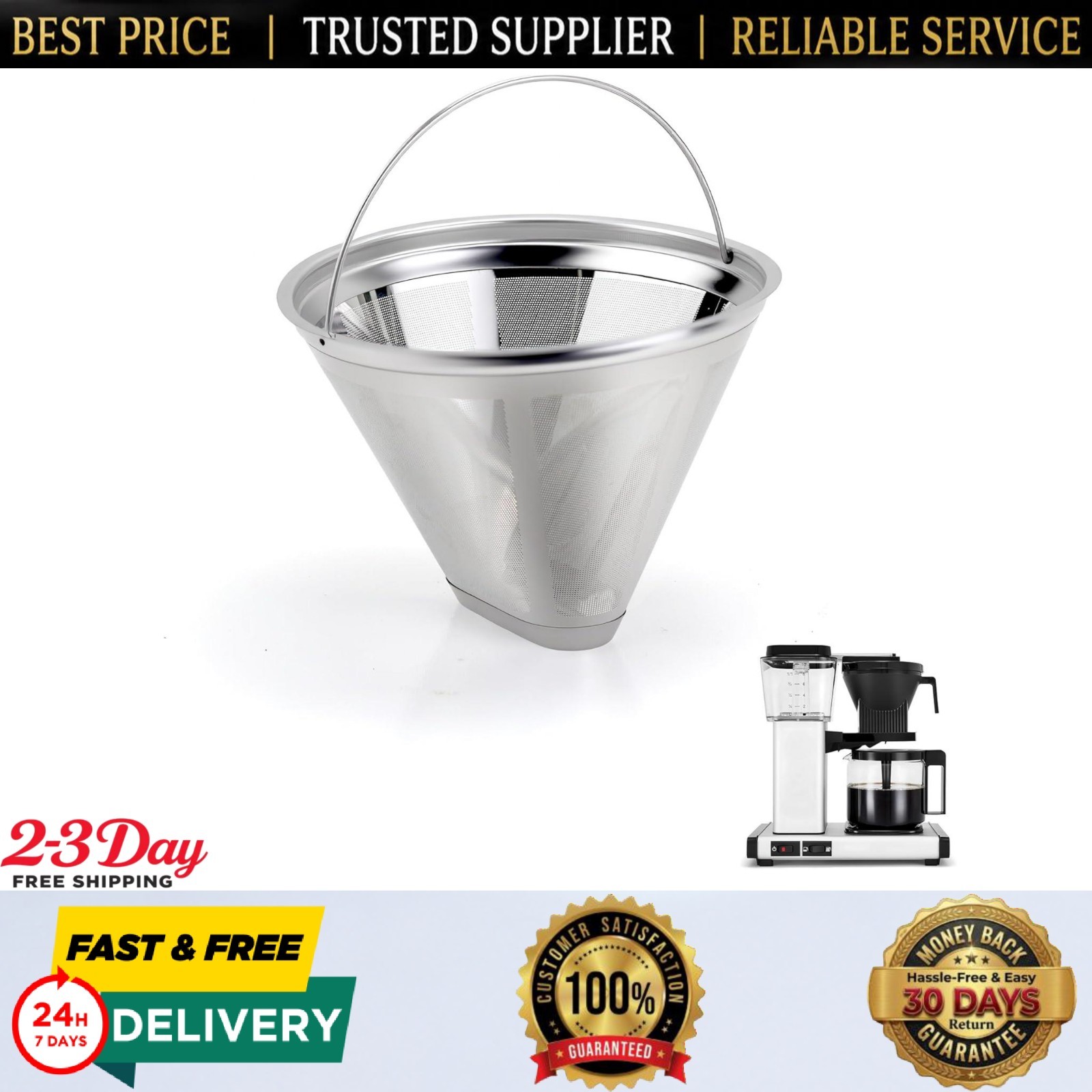 Stainless Steel Reusable Coffee Filter for Technivorm Moccamaster KBGV KBT KBGT gallery