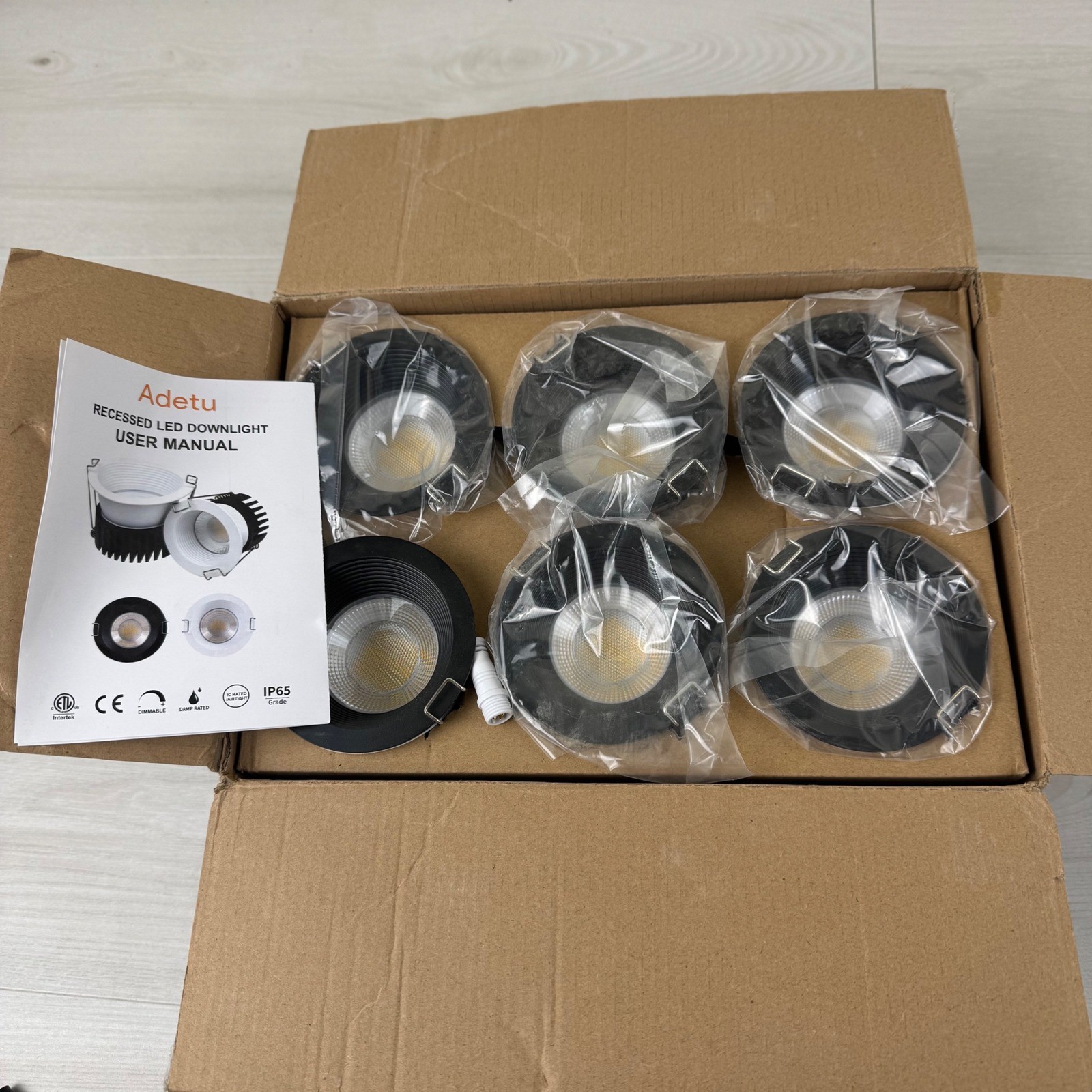 Adetu Recessed LED Downlight IP65 Dimmable IC Rated Airtight Baffle Trim Light gallery